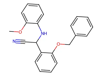 2-(2-Methoxyanilino)-2-(2-phenylmethoxyphenyl)acetonitrile structure