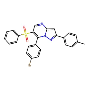 7-(4-Bromophenyl)-2-(4-methylphenyl)pyrazolo[1,5-a]pyrimidin-6-yl phenyl sulfone structure