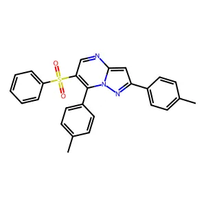 2,7-Bis(4-methylphenyl)pyrazolo[1,5-a]pyrimidin-6-yl phenyl sulfone structure