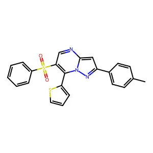 2-(4-Methylphenyl)-7-(2-thienyl)pyrazolo[1,5-a]pyrimidin-6-yl phenyl sulfone structure