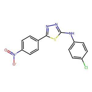 N-(4-chlorophenyl)-5-(4-nitrophenyl)-1,3,4-thiadiazol-2-amine structure