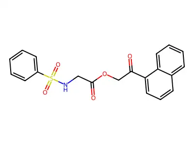 2-(1-Naphthyl)-2-oxoethyl [(phenylsulfonyl)amino]acetate structure