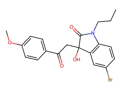 5-bromo-3-hydroxy-3-[2-(4-methoxyphenyl)-2-oxoethyl]-1-propyl-1,3-dihydro-2H-indol-2-one structure