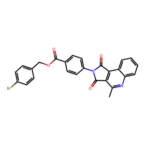 4-bromobenzyl 4-(4-methyl-1,3-dioxo-1,3-dihydro-2H-pyrrolo[3,4-c]quinolin-2-yl)benzoate structure