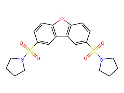 1-(8-Pyrrolidin-1-ylsulfonyldibenzofuran-2-yl)sulfonylpyrrolidine structure