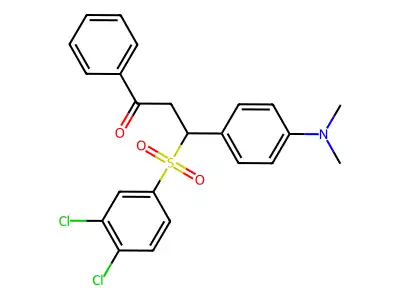 3-(3,4-dichlorophenyl)sulfonyl-3-[4-(dimethylamino)phenyl]-1-phenylpropan-1-one structure