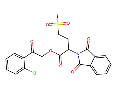 2-(2-chlorophenyl)-2-oxoethyl 2-(1,3-dioxo-1,3-dihydro-2H-isoindol-2-yl)-4-(methylsulfonyl)butanoate structure