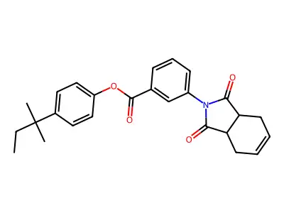 4-tert-pentylphenyl 3-(1,3-dioxo-1,3,3a,4,7,7a-hexahydro-2H-isoindol-2-yl)benzoate structure