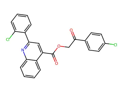 2-(4-Chlorophenyl)-2-oxoethyl 2-(2-chlorophenyl)quinoline-4-carboxylate structure