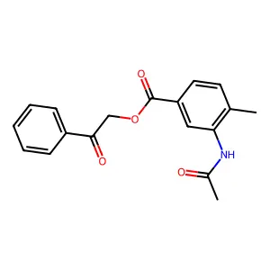 Phenacyl 3-acetamido-4-methylbenzoate structure