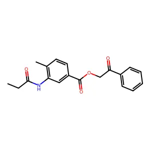 2-Oxo-2-phenylethyl 4-methyl-3-(propionylamino)benzoate structure