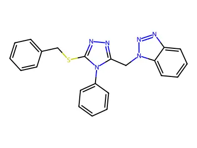 1-[(5-Benzylsulfanyl-4-phenyl-1,2,4-triazol-3-yl)methyl]benzotriazole structure