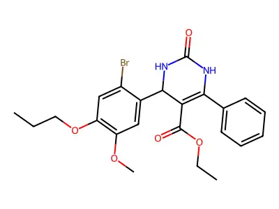 ethyl 4-(2-bromo-5-methoxy-4-propoxyphenyl)-2-oxo-6-phenyl-1,2,3,4-tetrahydro-5-pyrimidinecarboxylate structure