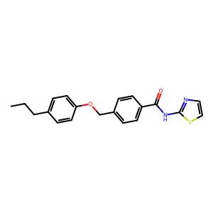 4-[(4-propylphenoxy)methyl]-N-(1,3-thiazol-2-yl)benzamide structure