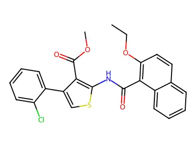 Methyl 4-(2-chlorophenyl)-2-[(2-ethoxy-1-naphthoyl)amino]-3-thiophenecarboxylate structure