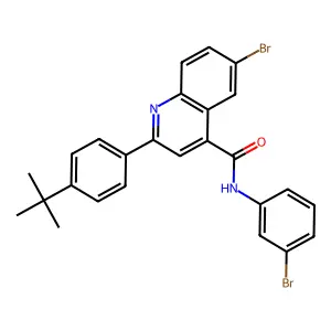 6-bromo-N-(3-bromophenyl)-2-(4-tert-butylphenyl)quinoline-4-carboxamide structure