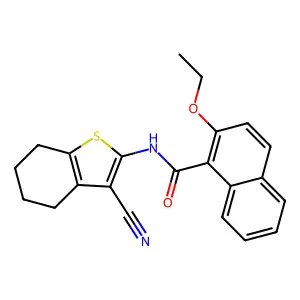 N-(3-cyano-4,5,6,7-tetrahydro-1-benzothiophen-2-yl)-2-ethoxynaphthalene-1-carboxamide structure