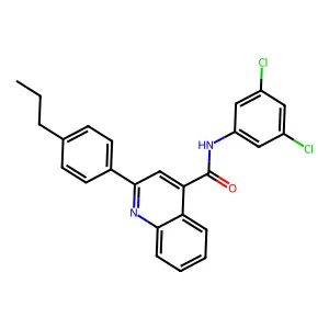 N-(3,5-dichlorophenyl)-2-(4-propylphenyl)quinoline-4-carboxamide structure