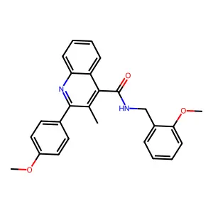 2-(4-methoxyphenyl)-N-[(2-methoxyphenyl)methyl]-3-methylquinoline-4-carboxamide structure