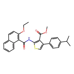 methyl 2-[(2-ethoxy-1-naphthoyl)amino]-4-(4-isopropylphenyl)thiophene-3-carboxylate structure