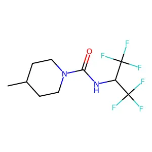 N-(1,1,1,3,3,3-hexafluoropropan-2-yl)-4-methylpiperidine-1-carboxamide structure