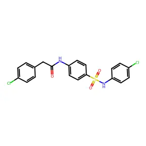 2-(4-chlorophenyl)-N-[4-[(4-chlorophenyl)sulfamoyl]phenyl]acetamide structure