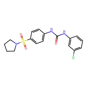 N-(3-chlorophenyl)-N'-[4-(1-pyrrolidinylsulfonyl)phenyl]urea structure