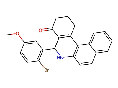 5-(2-bromo-5-methoxyphenyl)-2,3,5,6-tetrahydrobenzo[a]phenanthridin-4(1H)-one structure