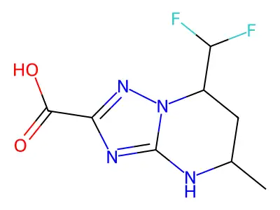 7-(Difluoromethyl)-5-methyl-4,5,6,7-tetrahydro-[1,2,4]triazolo[1,5-a]pyrimidine-2-carboxylic acid structure