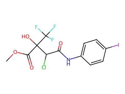 Methyl 3-chloro-2-hydroxy-4-(4-iodoanilino)-4-oxo-2-(trifluoromethyl)butanoate structure