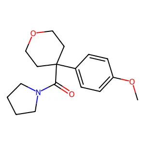 [4-(4-Methoxyphenyl)oxan-4-yl]-pyrrolidin-1-ylmethanone structure