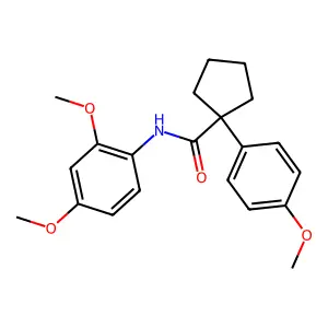 N-(2,4-dimethoxyphenyl)-1-(4-methoxyphenyl)cyclopentanecarboxamide structure