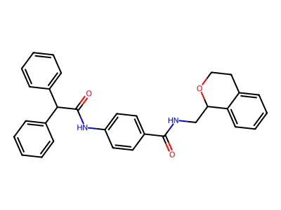 N-(3,4-dihydro-1H-isochromen-1-ylmethyl)-4-[(diphenylacetyl)amino]benzamide structure