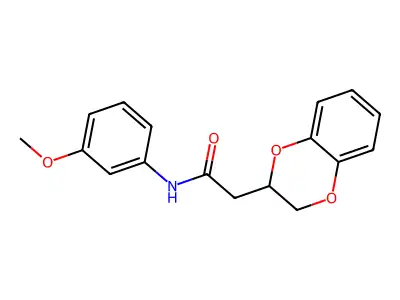 2-(2,3-dihydro-1,4-benzodioxin-2-yl)-N-(3-methoxyphenyl)acetamide structure