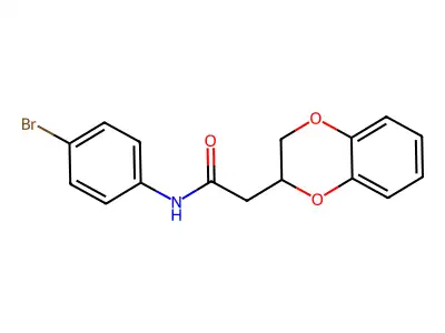 N-(4-bromophenyl)-2-(2,3-dihydro-1,4-benzodioxin-2-yl)acetamide structure