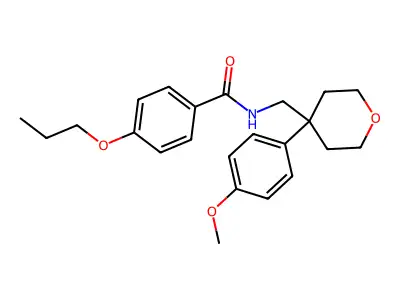 N-[[4-(4-methoxyphenyl)oxan-4-yl]methyl]-4-propoxybenzamide structure