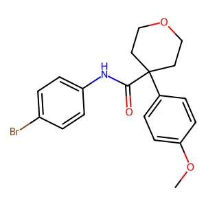 N-(4-bromophenyl)-4-(4-methoxyphenyl)oxane-4-carboxamide structure