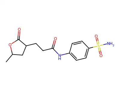 3-(5-methyl-2-oxooxolan-3-yl)-N-(4-sulfamoylphenyl)propanamide structure