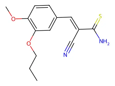 2-Cyano-3-(4-methoxy-3-propoxyphenyl)prop-2-enethioamide structure