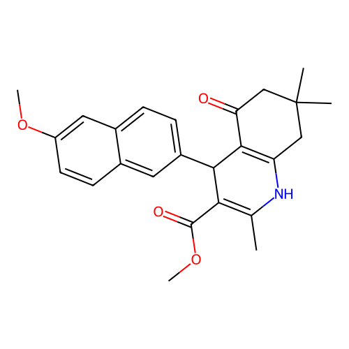 METHYL 4-(6-METHOXY-2-NAPHTHYL)-2,7,7-TRIMETHYL-5-OXO-1,4,5,6,7,8-HEXAHYDRO-3-QUINOLINECARBOXYLATE structure