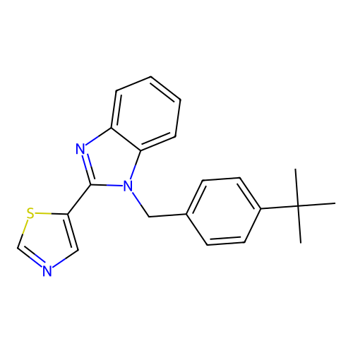5-[1-[(4-Tert-butylphenyl)methyl]benzimidazol-2-yl]-1,3-thiazole structure