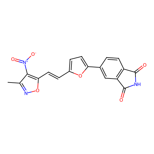 5-[5-[2-(3-Methyl-4-nitro-1,2-oxazol-5-yl)ethenyl]furan-2-yl]isoindole-1,3-dione structure