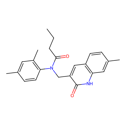 N-(2,4-dimethylphenyl)-N-[(7-methyl-2-oxo-1H-quinolin-3-yl)methyl]butanamide structure