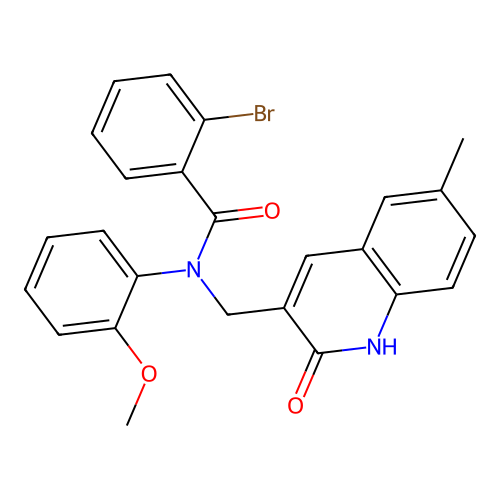 2-bromo-N-((2-hydroxy-6-methylquinolin-3-yl)methyl)-N-(2-methoxyphenyl)benzamide structure