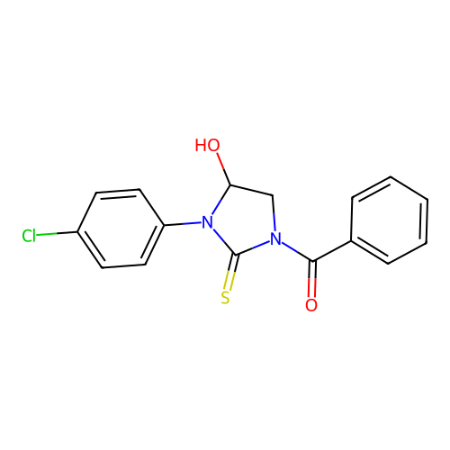 1-Benzoyl-3-(4-chlorophenyl)-4-hydroxy-2-imidazolidinethione structure