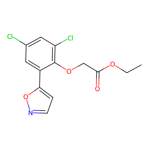 Ethyl [2,4-dichloro-6-(5-isoxazolyl)phenoxy]acetate structure