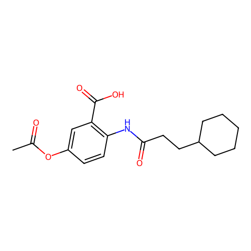 5-(Acetyloxy)-2-[(3-cyclohexylpropanoyl)amino]benzoic acid structure