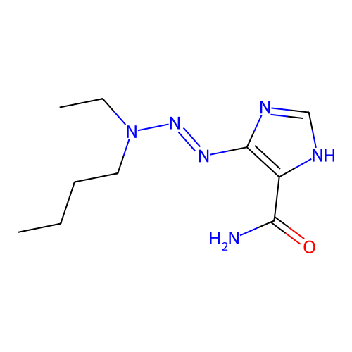 4-[[butyl(ethyl)amino]diazenyl]-1H-imidazole-5-carboxamide structure