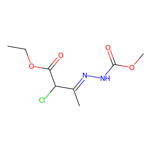 Ethyl 2-chloro-3-(methoxycarbonylhydrazinylidene)butanoate structure