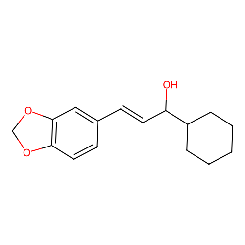 Cyclohexanemethanol, alpha-(2-(1,3-benzodioxol-5-yl)ethenyl)- structure